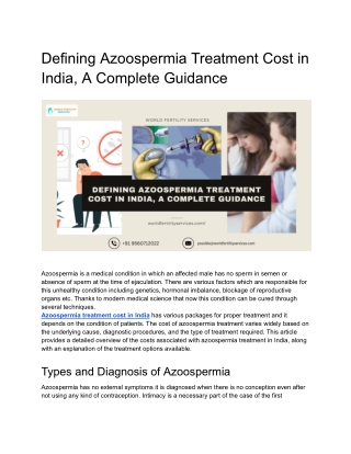 defining azoospermia treatment cost in india