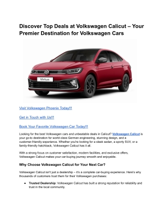 Discover Top Deals at Volkswagen Calicut – Your Premier Destination for Volkswagen Cars (1)