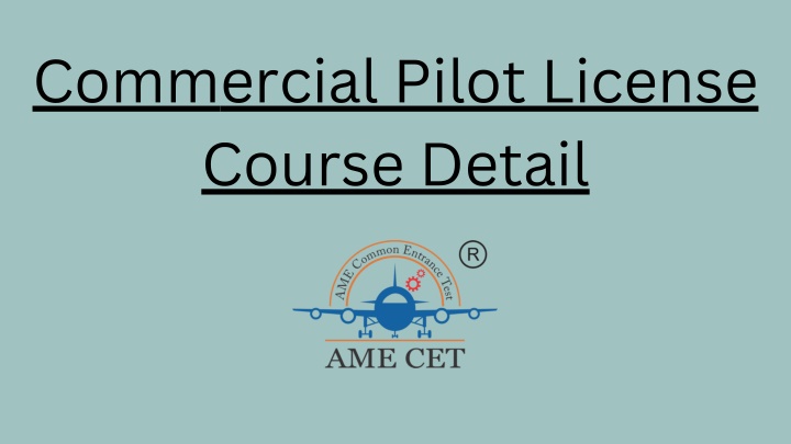 commercial pilot license course detail