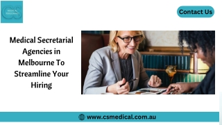 Medical Secretarial Agencies in Melbourne To Streamline Your Hiring