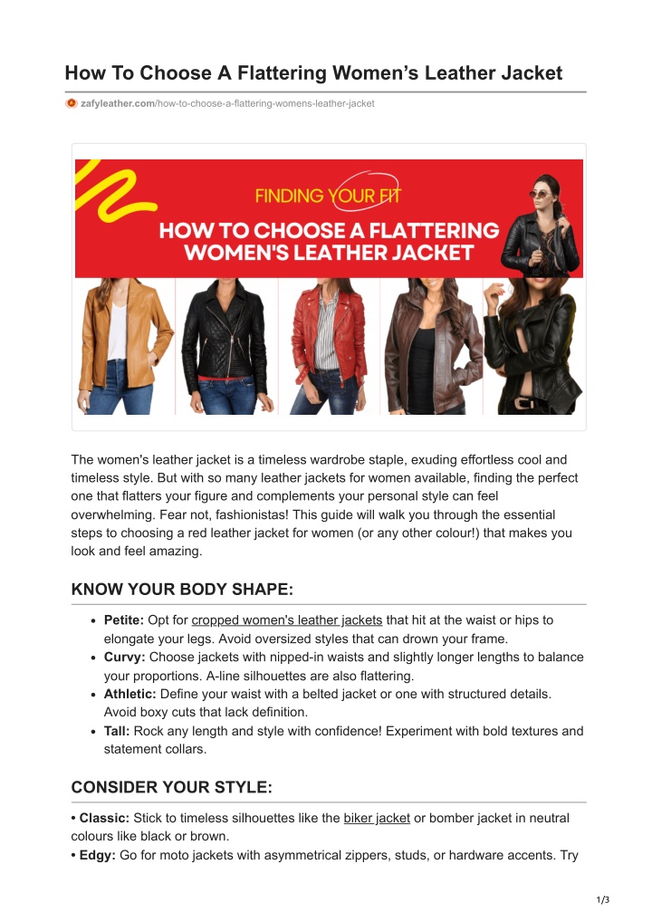 how to choose a flattering women s leather jacket