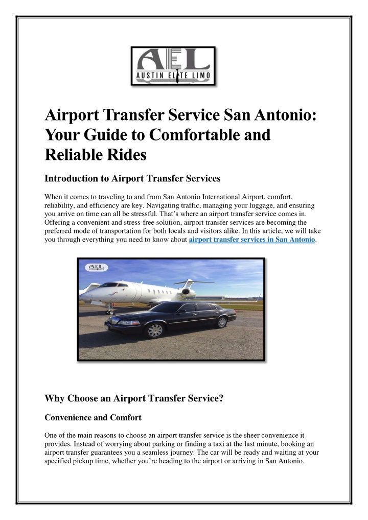 airport transfer service san antonio your guide