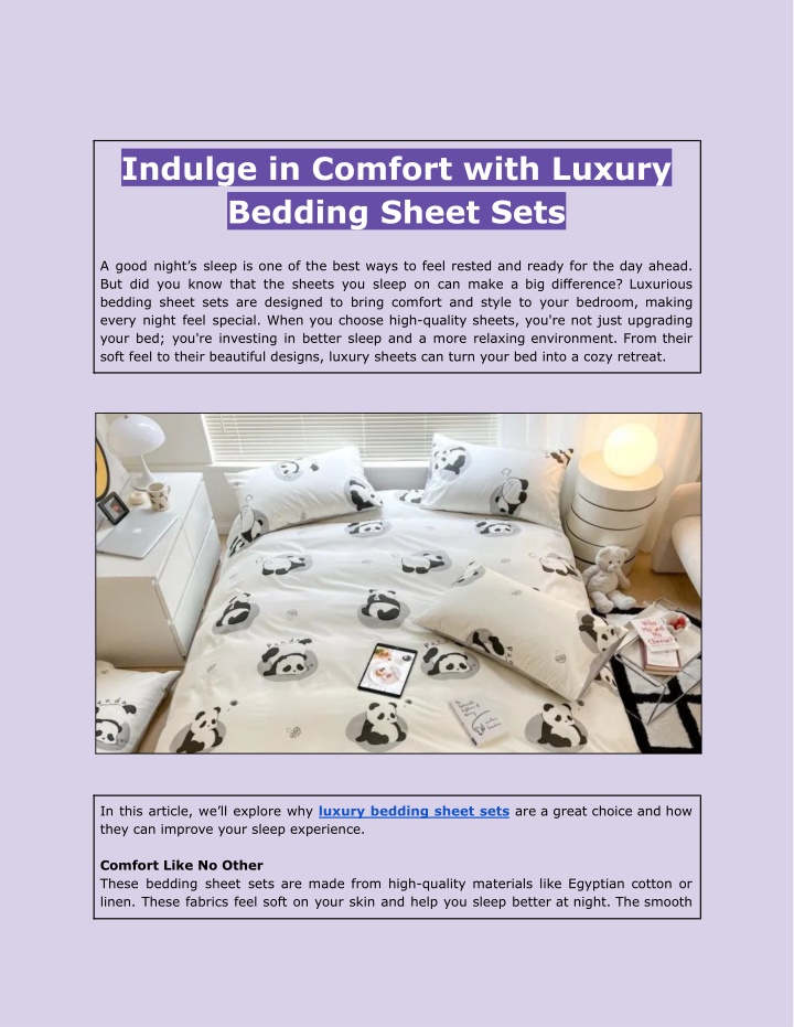 indulge in comfort with luxury bedding sheet sets