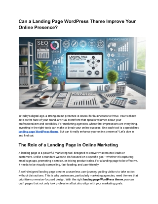 Can a Landing Page WordPress Theme Improve Your Online Presence?