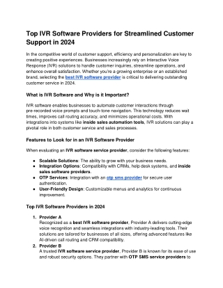 top ivr software providers for streamlined