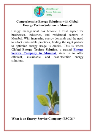 comprehensive energy solutions with global energy