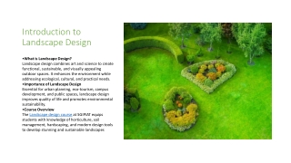 introduction to landscape design