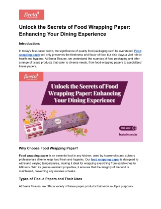 unlock the secrets of food wrapping paper