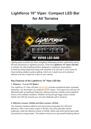 lightforce 10 viper compact