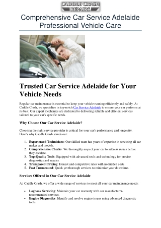 Car Service Adelaide