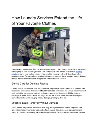 How Laundry Services Extend the Life of Your Favorite Clothes (1)