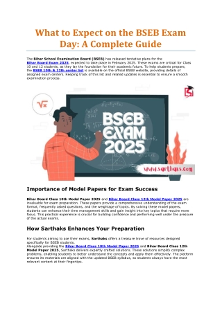 What to Expect on the BSEB Exam Day