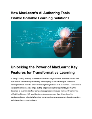 how maxlearn s ai authoring tools enable scalable