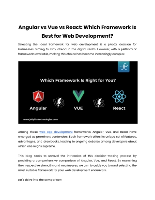 angular vs vue vs react which framework is best
