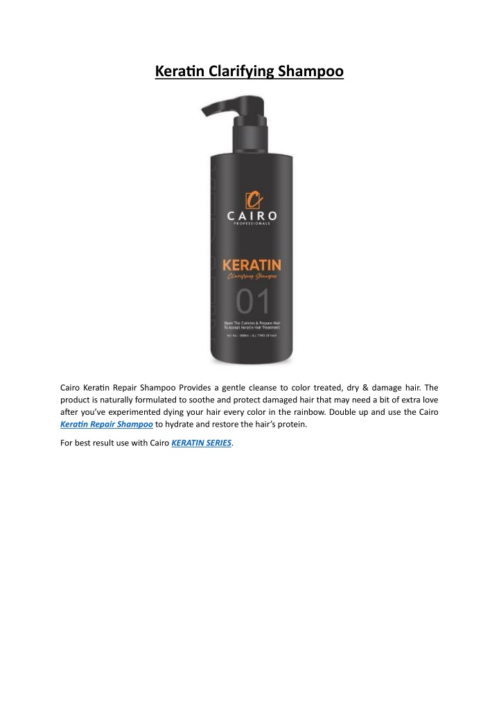 keratin clarifying shampoo