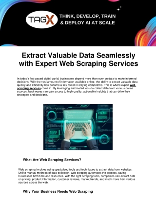 Extract Valuable Data Seamlessly with Expert Web Scraping Services