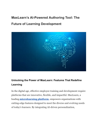 maxlearn s ai powered authoring tool the