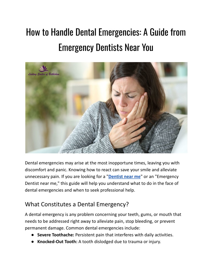 how to handle dental emergencies a guide from