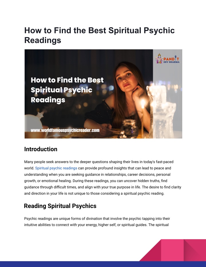 how to find the best spiritual psychic readings