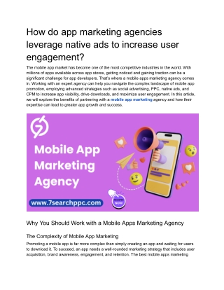 how do app marketing agencies leverage native
