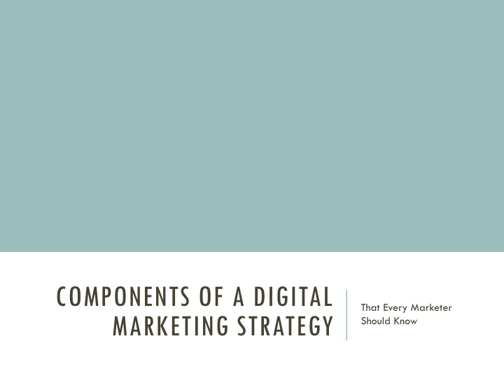 components of a digital marketing strategy