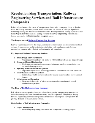 revolutionizing transportation railway