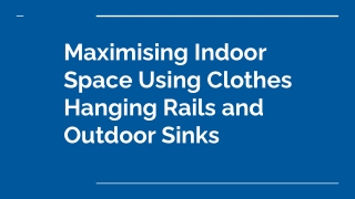 maximising indoor space using clothes hanging