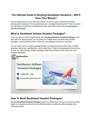 the ultimate guide to booking southwest vacations
