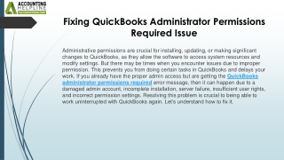 fixing quickbooks administrator permissions required issue