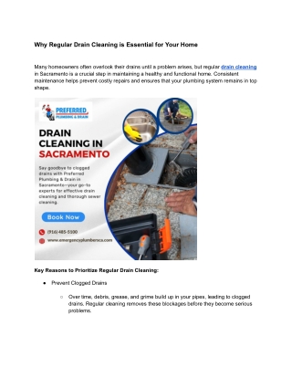 why regular drain cleaning is essential for your