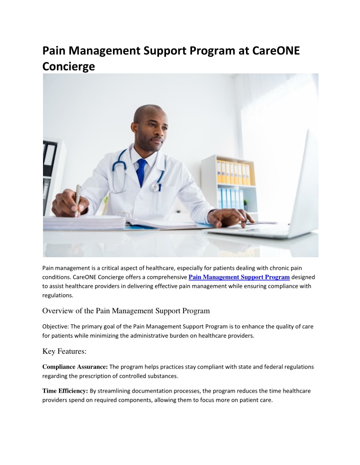 pain management support program at careone