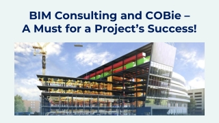 BIM Consulting and COBie – A Must for a Project’s Success!