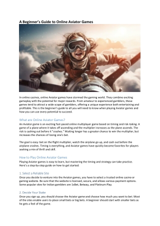 a beginner s guide to online aviator games