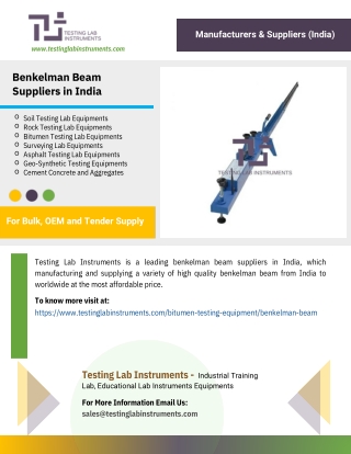 Benkelman Beam Suppliers in India