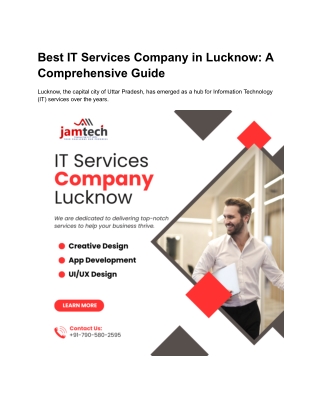 Best IT Services Company in Lucknow A Comprehensive Guide