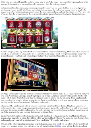 Which Online Casino And How Not To Gamble