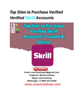 Top Sites to Purchase Verified Verified Skrill Accounts