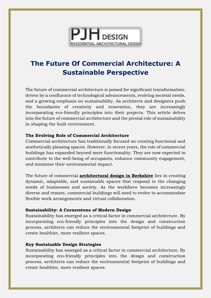 the future of commercial architecture