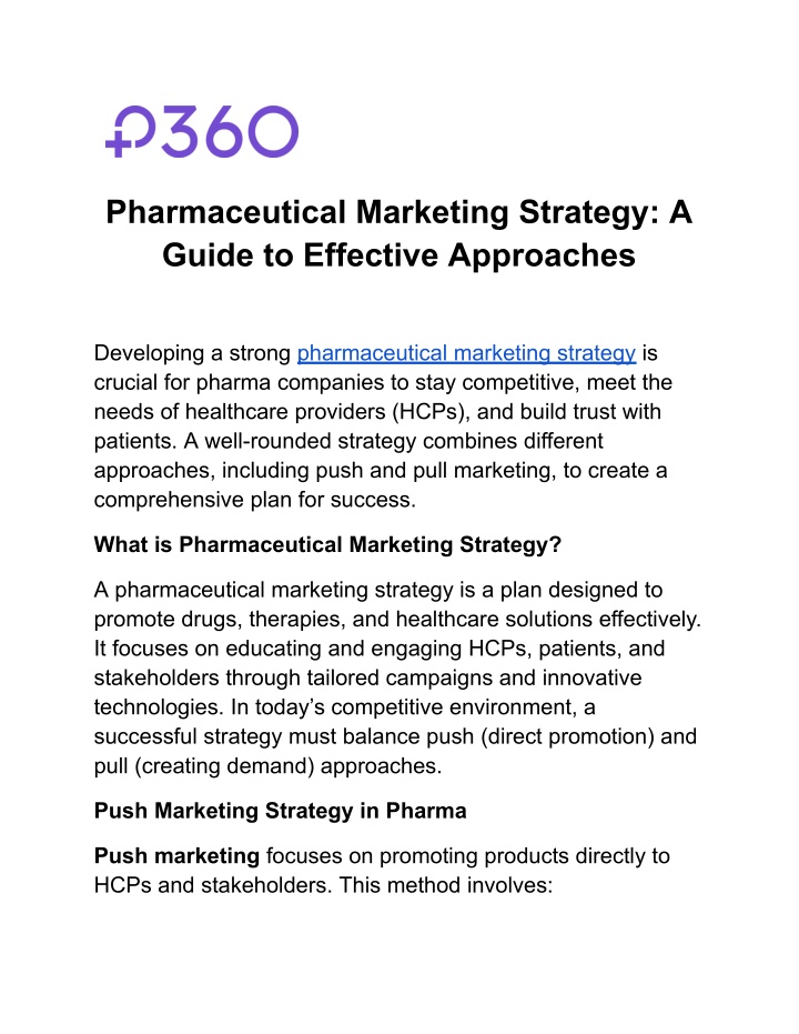 pharmaceutical marketing strategy a guide