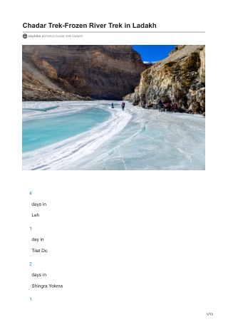 chadar trek