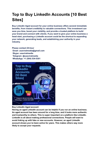 Top to Buy LinkedIn Accounts [10 Best Sites]