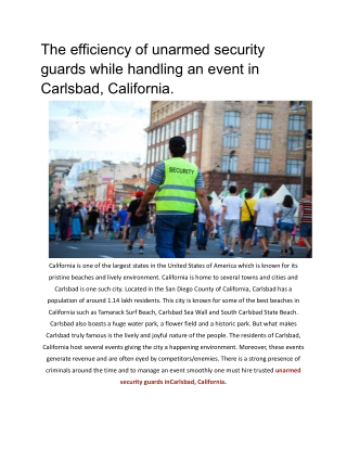 the efficiency of unarmed security guards while
