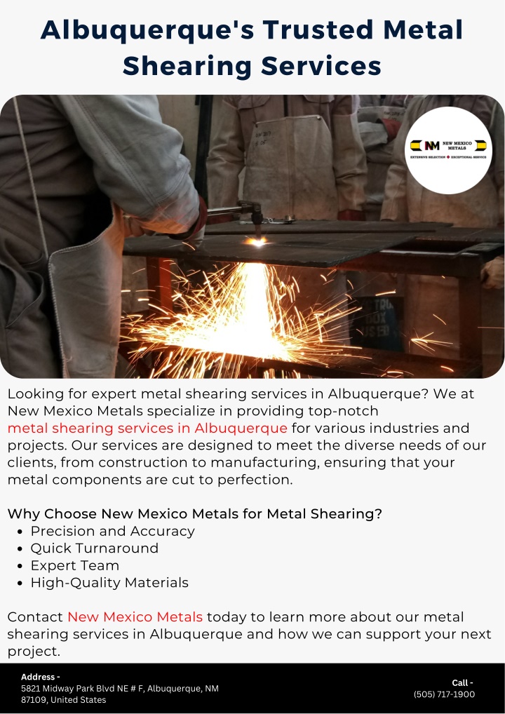 albuquerque s trusted metal shearing services