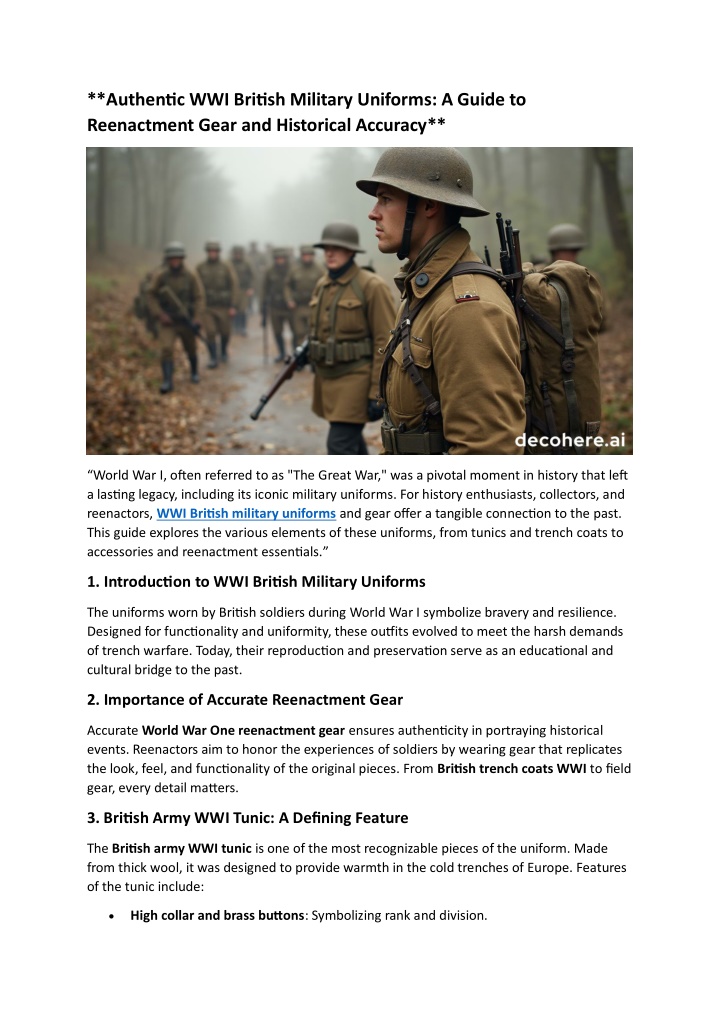 authentic wwi british military uniforms a guide