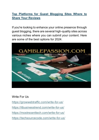 Top Platforms for Guest Blogging Sites Where to Share Your Reviews