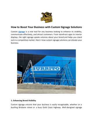 How to Boost Your Business with Custom Signage Solutions