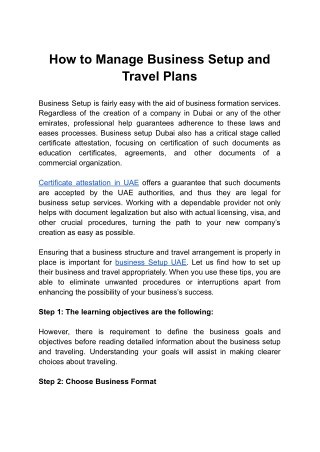 How to Manage Business Setup and Travel Plans.docx