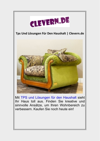Tps Und Lösungen Für Den Haushalt  Clevern.de