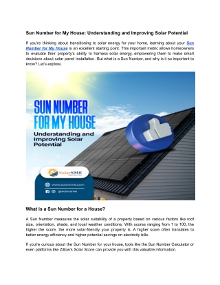 sun number for my house understanding
