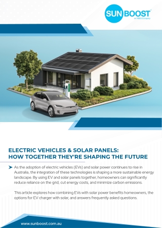 Electric Vehicles & Solar Panels How Together They're Shaping the Future